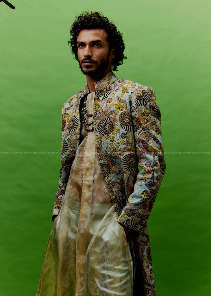 Tribal Embroidery Achkan