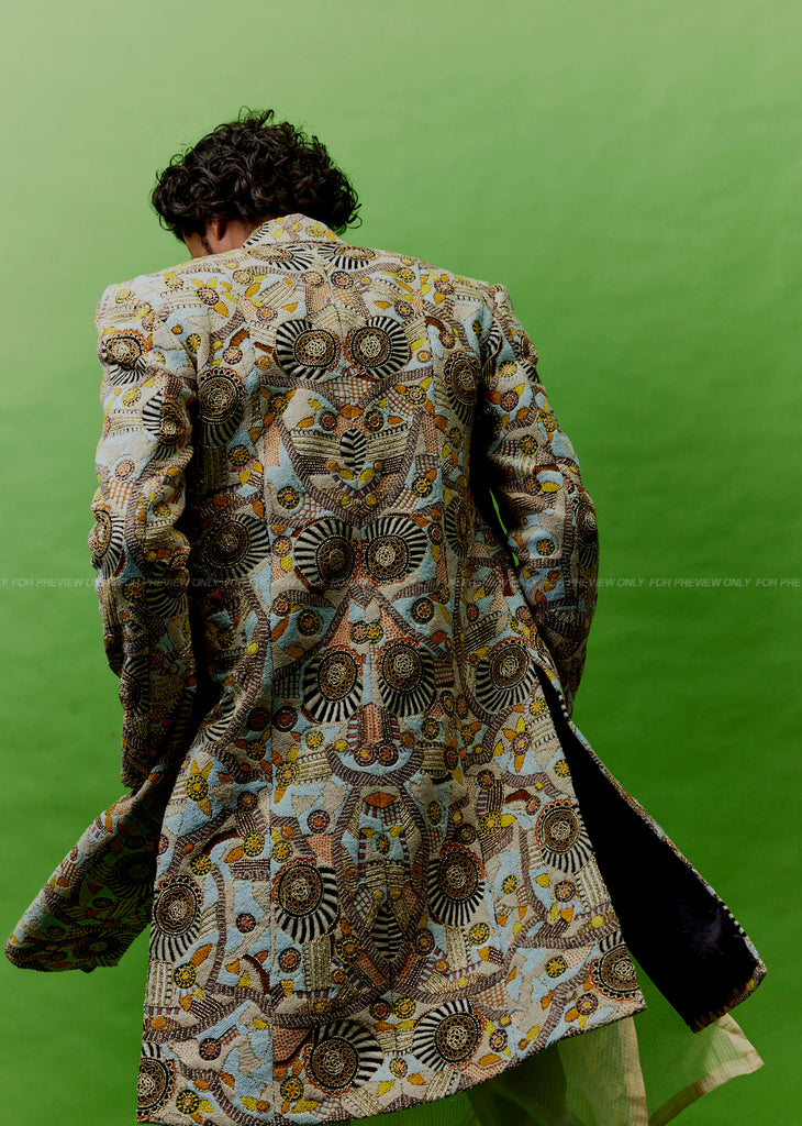 Tribal Embroidery Achkan