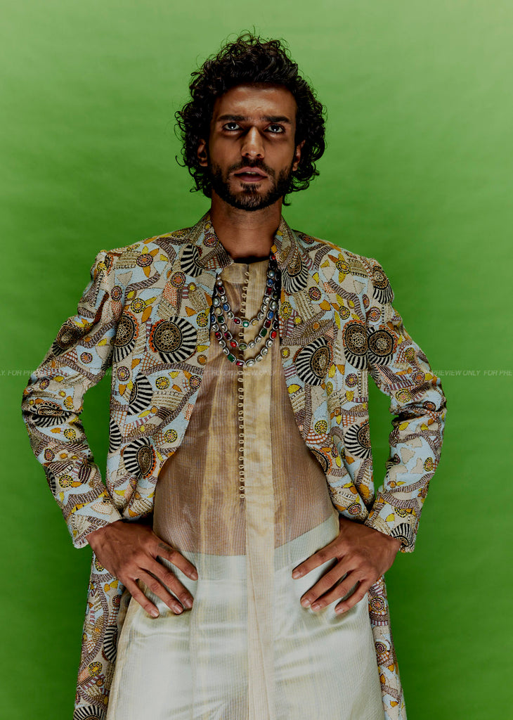 Tribal Embroidery Achkan