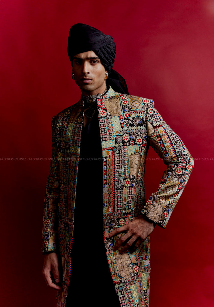 Tribal Embroidery Achkan Only