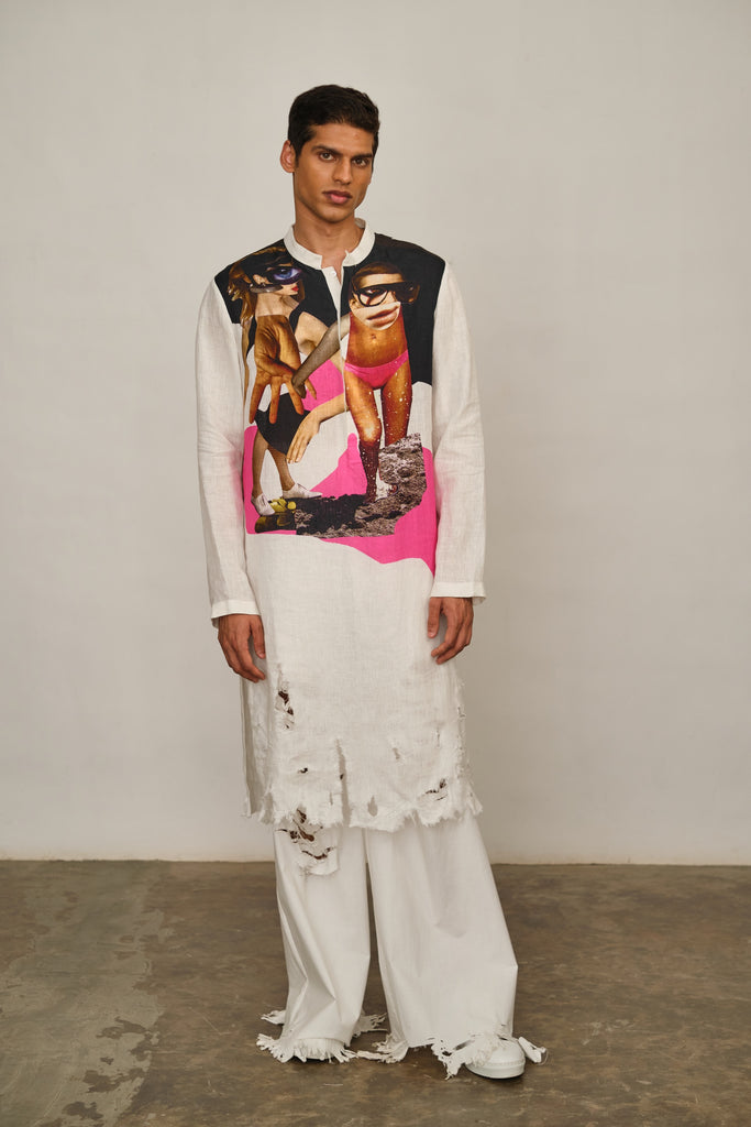 Artwork Printed Kurta Only