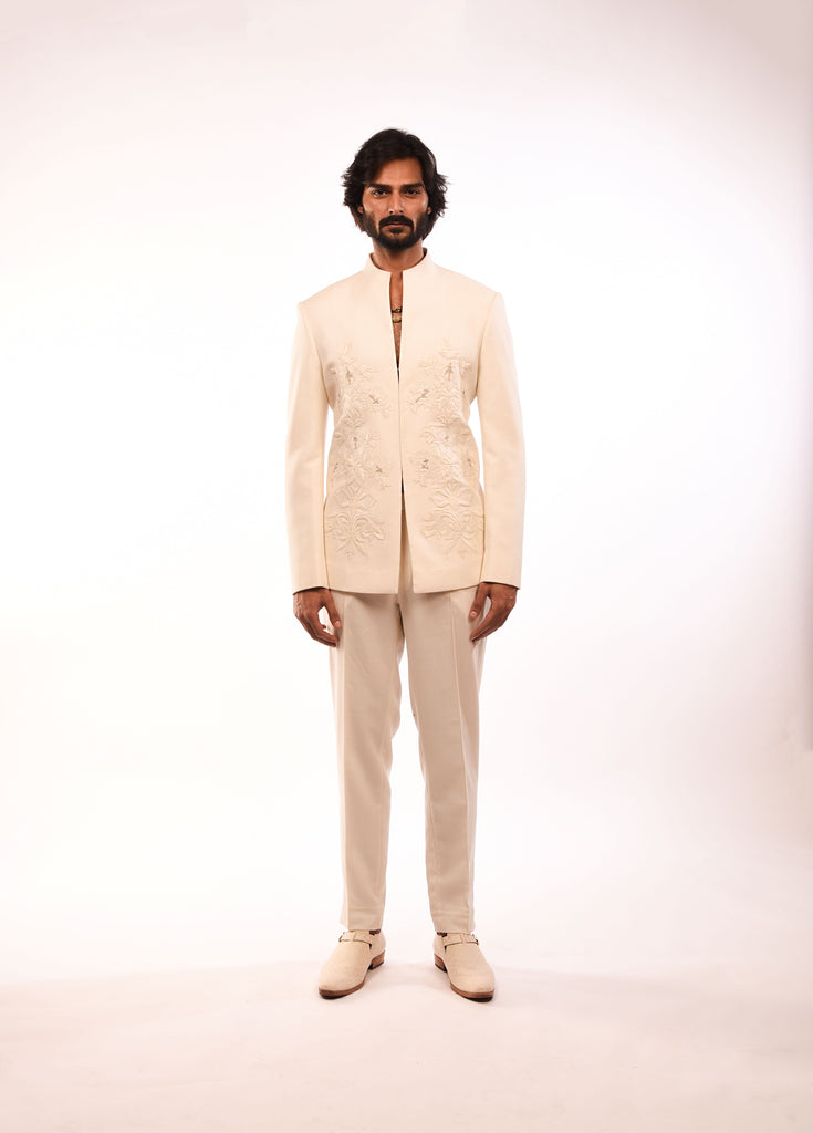 Placement Embroidery Bandhgala Set