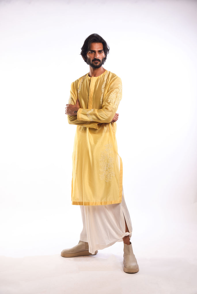 Yoke And Boota Chikankari Embroidery Kurta Set