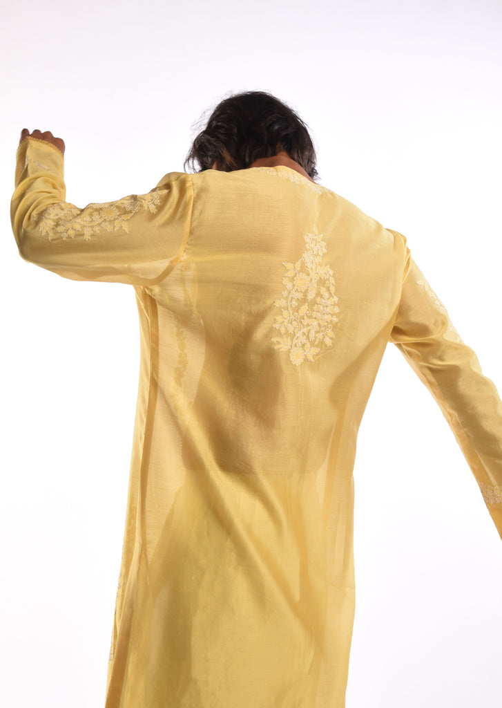 Yoke And Boota Chikankari Embroidery Kurta Set