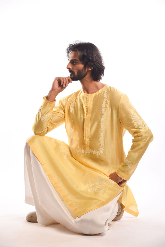 Yoke And Boota Chikankari Embroidery Kurta Set