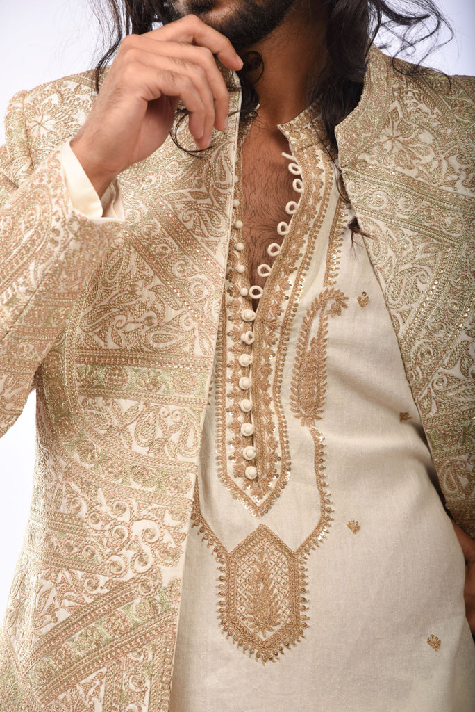 Dori Embroidery Sherwani Set