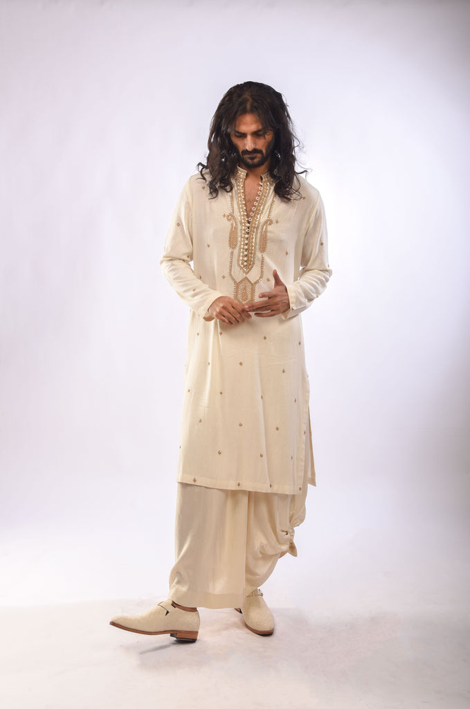 Thread Dori Yoke Embroidery Kurta Set