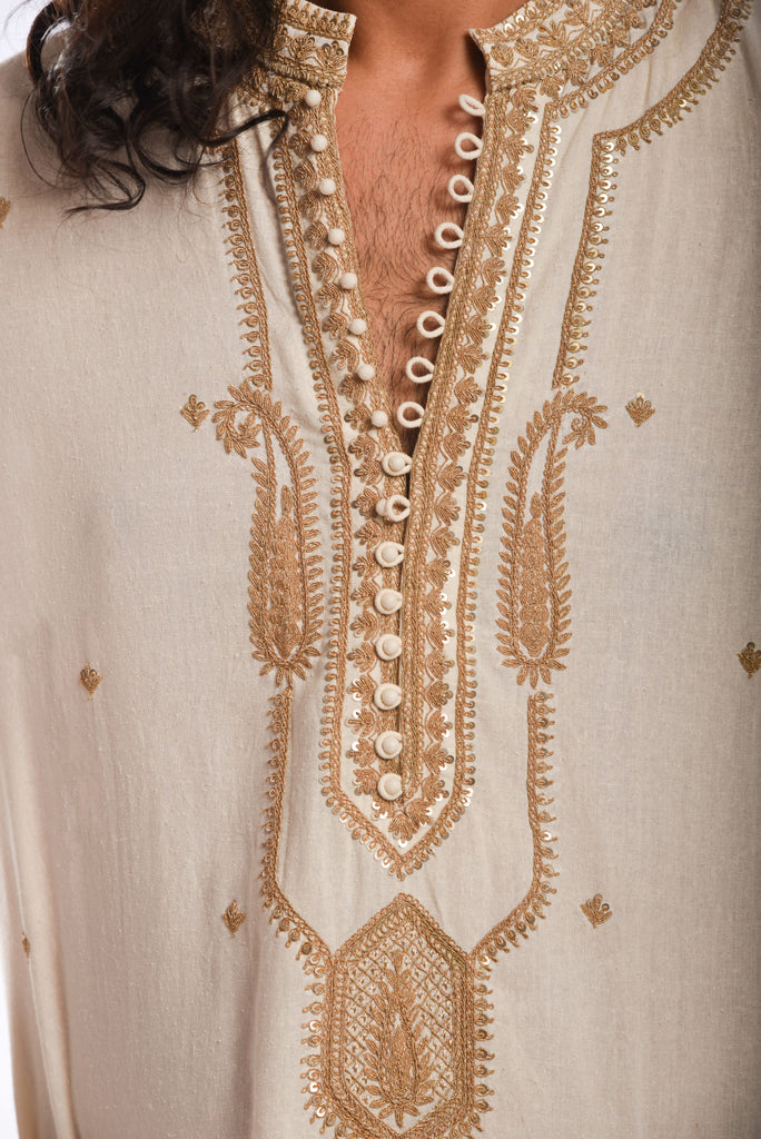 Thread Dori Yoke Embroidery Kurta Set