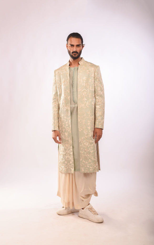 Gara Embroidery Sherwani Set