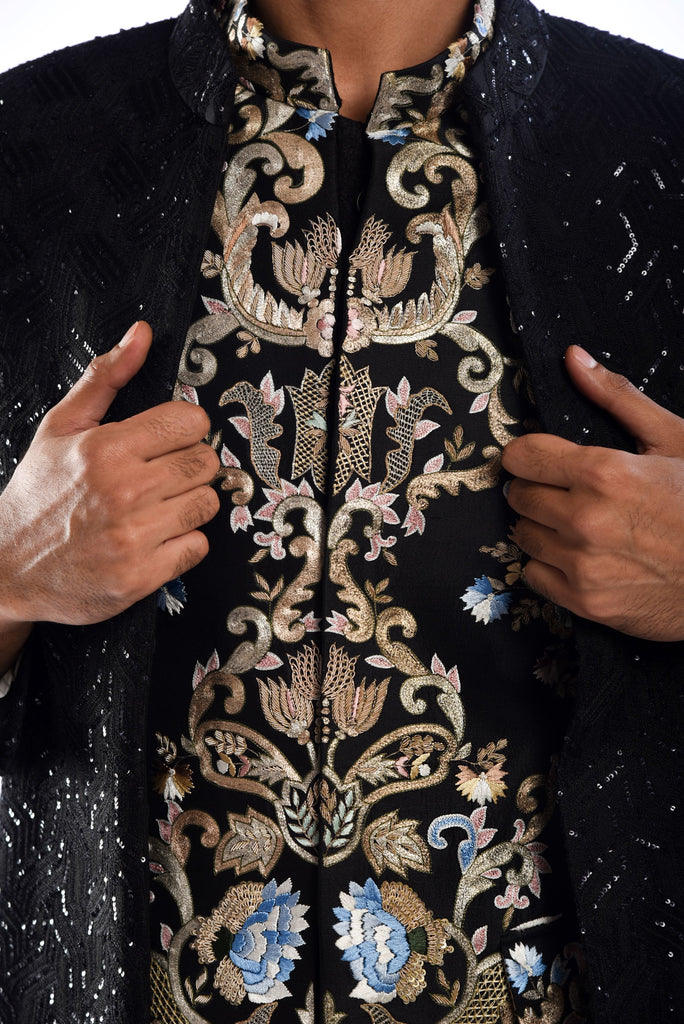 Sequin Embroidery Achkan Set
