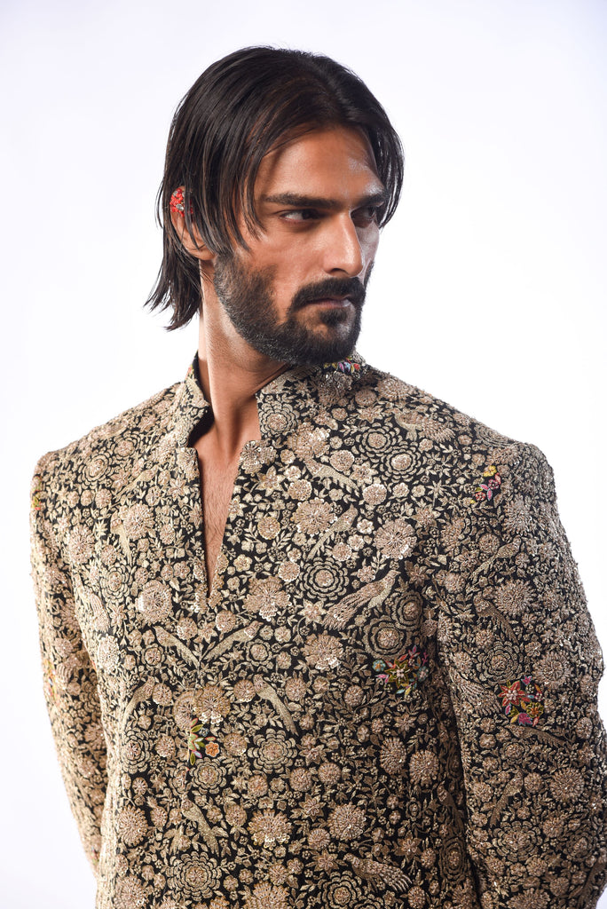 Zardozi Embroidery Sherwani Set