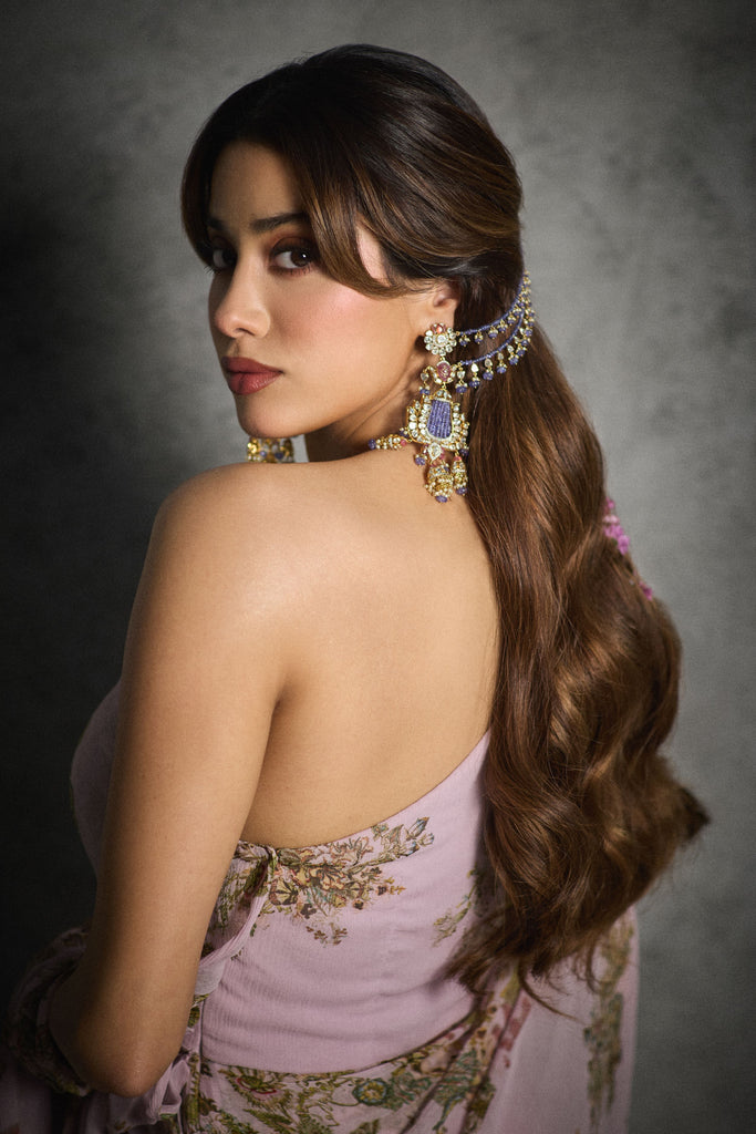 Printed Shiffon One Shoulder Draped Dress