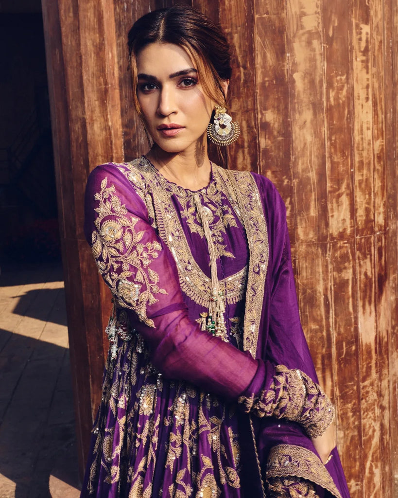 Front open ghera kurta Set