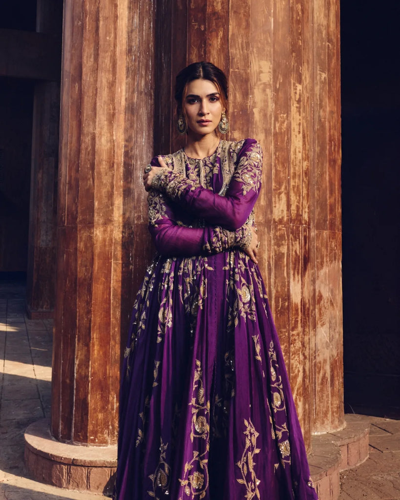 Front open ghera kurta Set