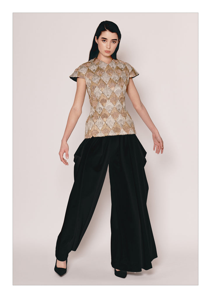 Metallic Embroidered Bodice Set