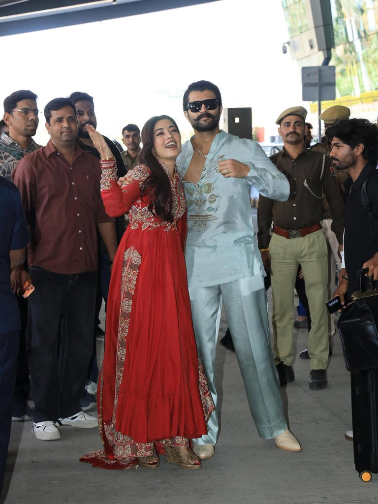 Washblue Hand Painted Kurta Set