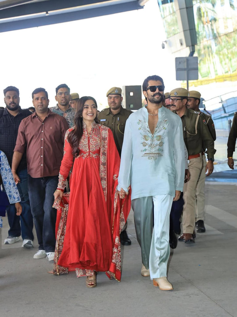 Washblue Hand Painted Kurta Set