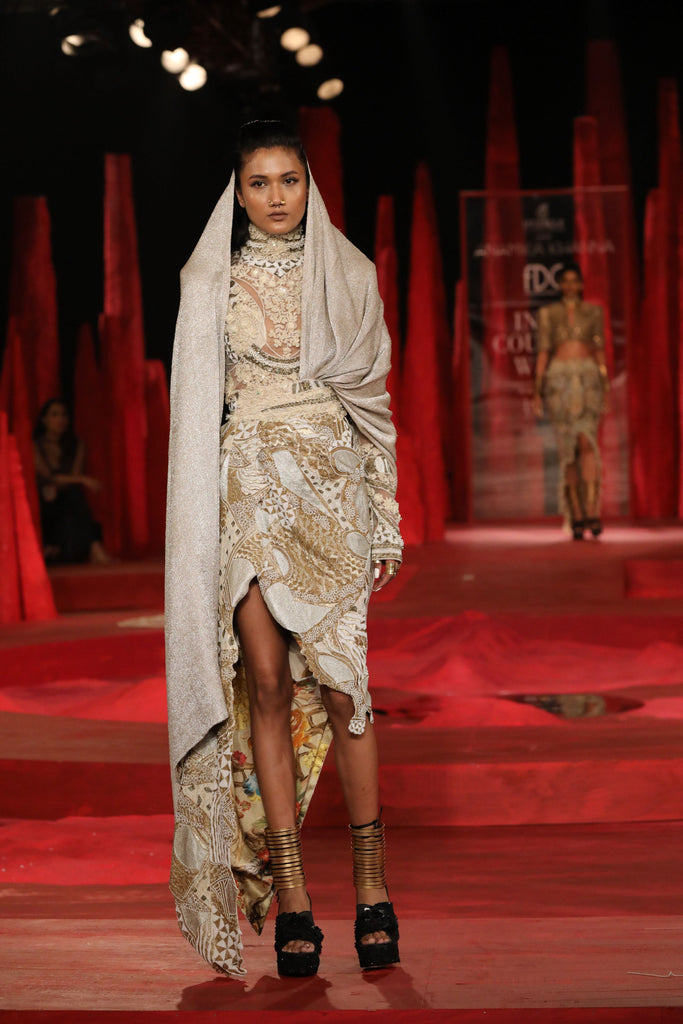 Armour top with skirt set