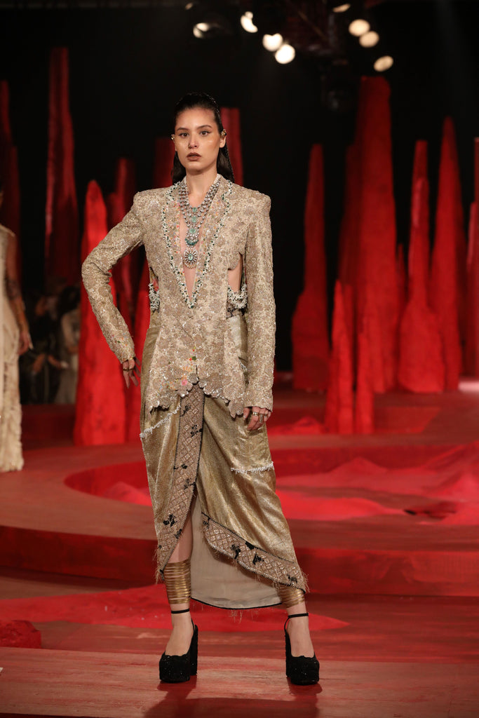 Zardosi jacket with skirt set