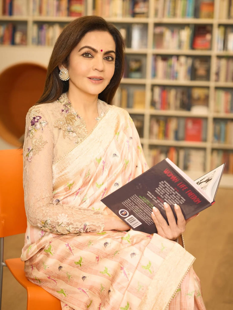 Chantilly floral zardozi jacket style blouse with saree