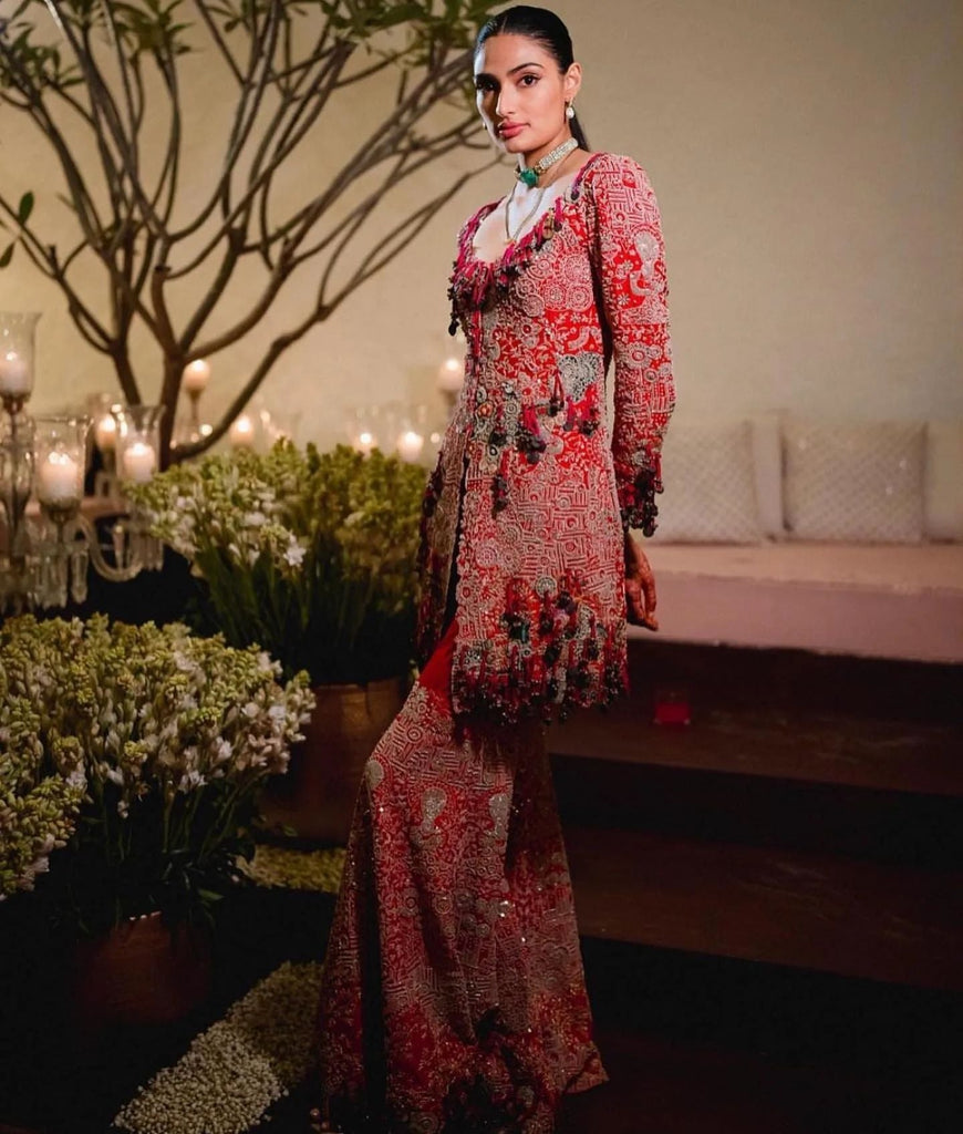 Doll embroidered open kurta set