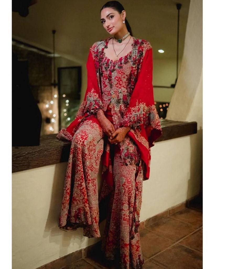 Doll embroidered open kurta set