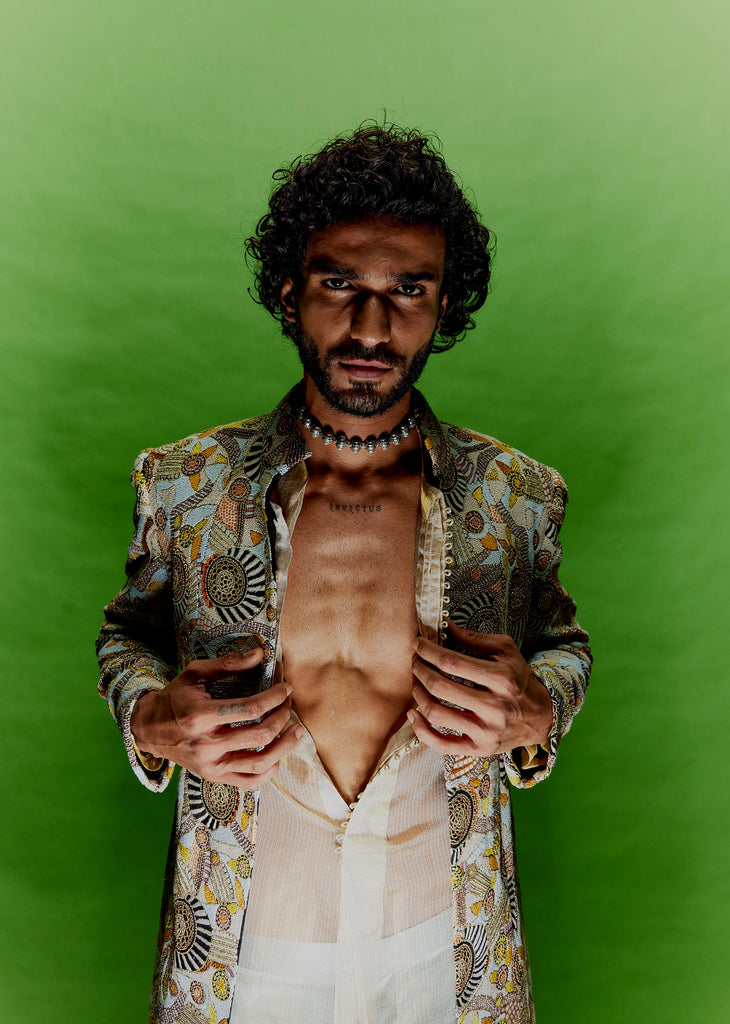 Tribal Embroidery Achkan