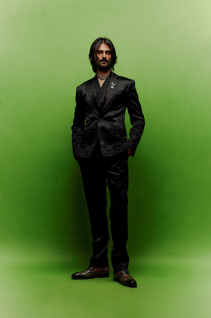 Bird Calico Embroidery Blazer Set