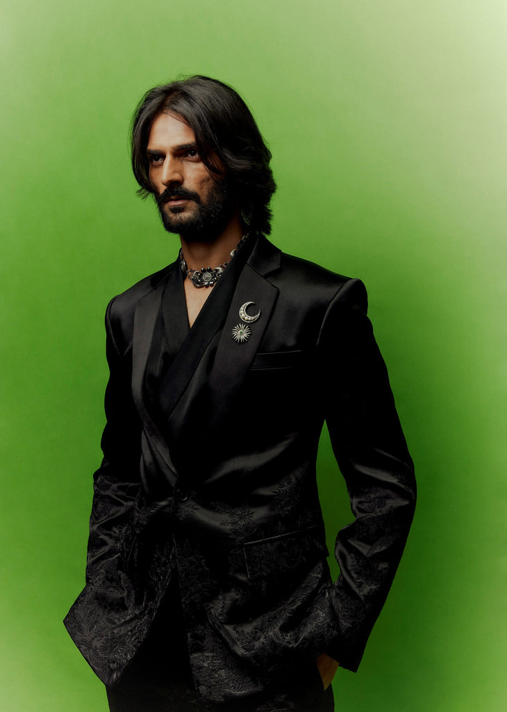 Bird Calico Embroidery Blazer Set