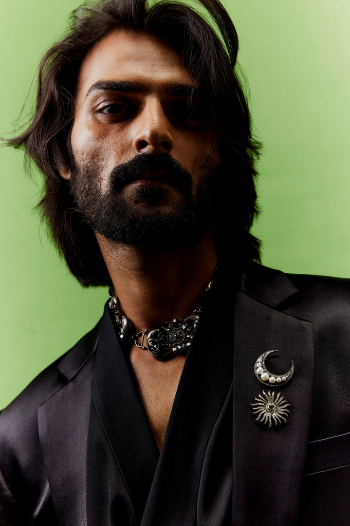 Bird Calico Embroidery Blazer Set