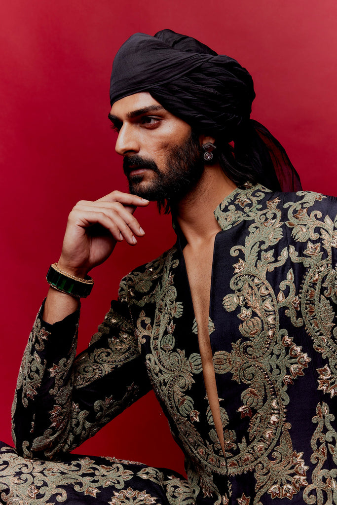 Dori Embroidery Achkan Set