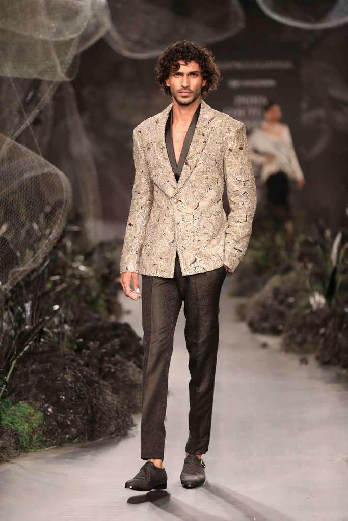 Full Zardozi Embroidery Blazer Set