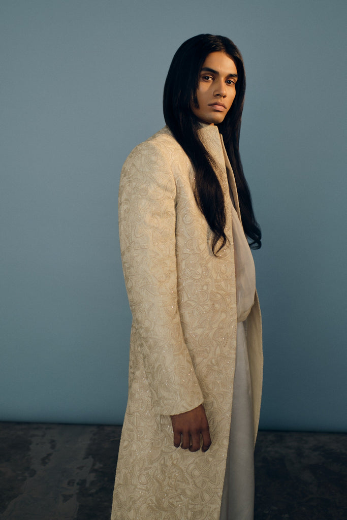 Sequined Sherwani Set