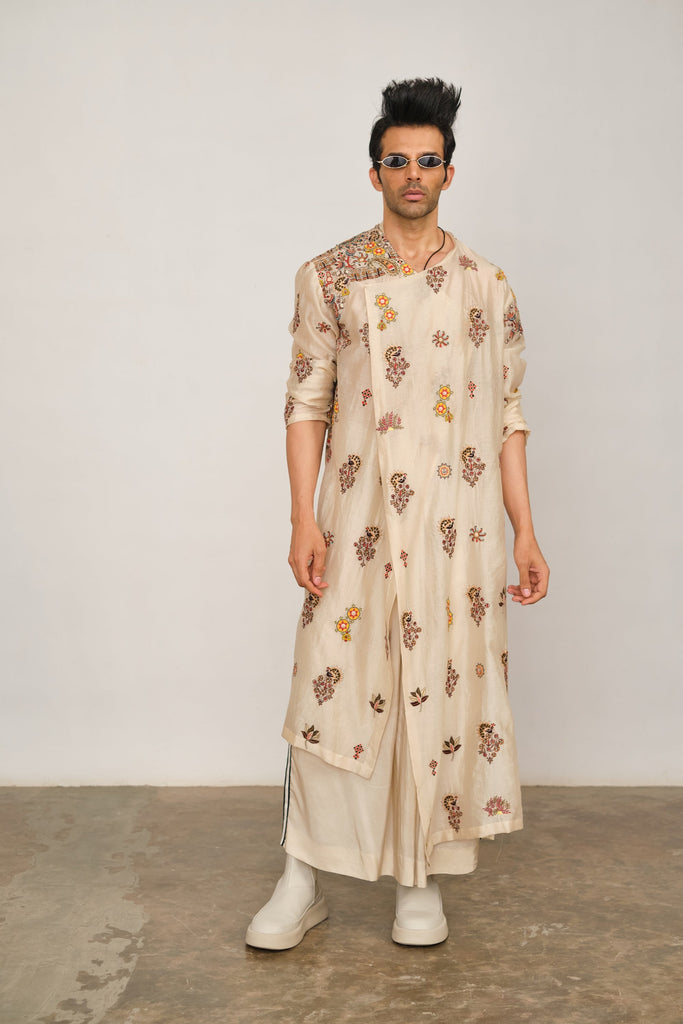 Tribal Embroidery Drape Kurta
