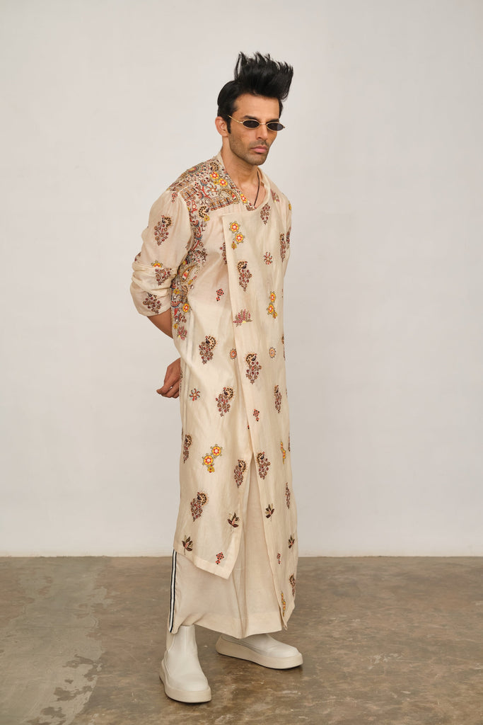 Tribal Embroidery Drape Kurta