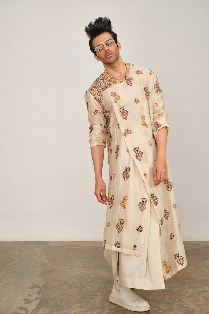 Tribal Embroidery Drape Kurta