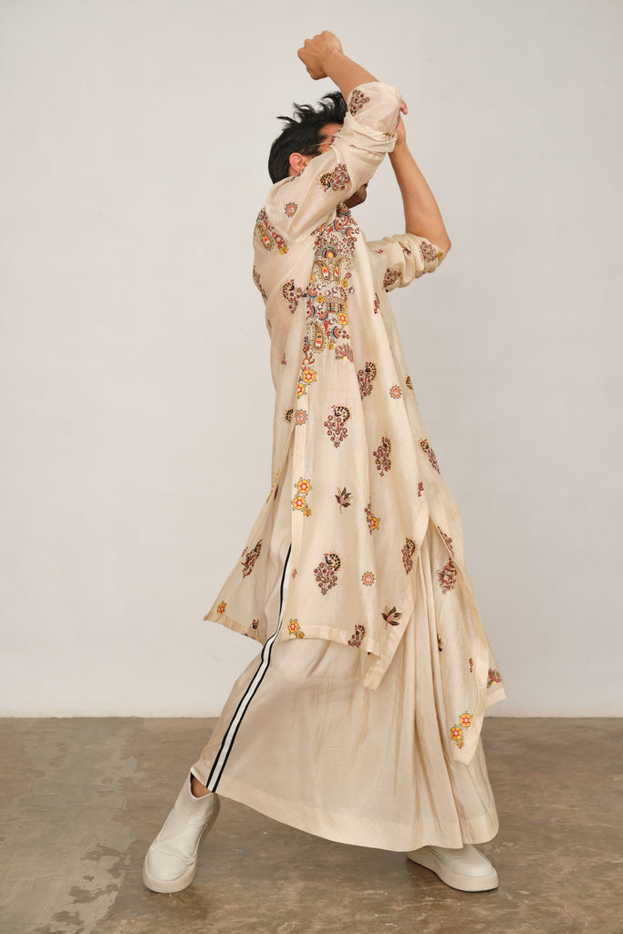 Tribal Embroidery Drape Kurta