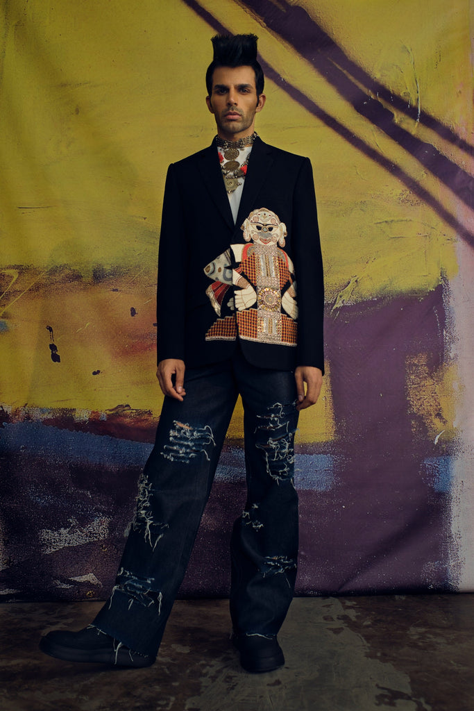 Patchwork Blazer Set