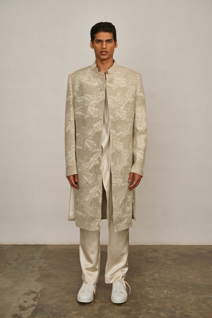 Geomatric Knot Embroidery Sherwani Set