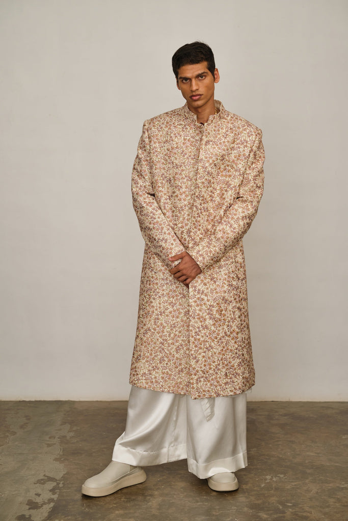 Floral Embroidery Sherwani Set